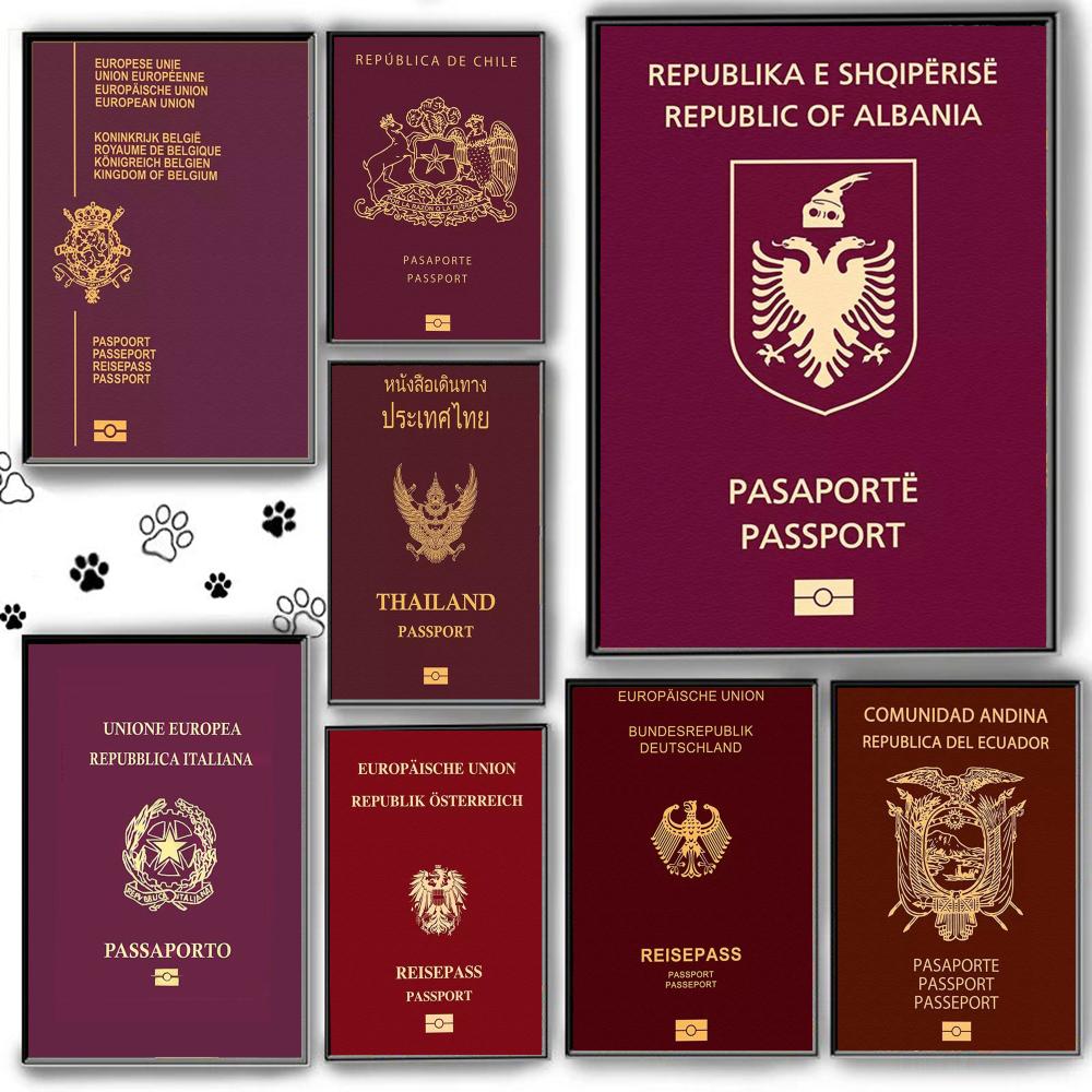 Home Office For Passport - Affiche de passeports à fond rouge,