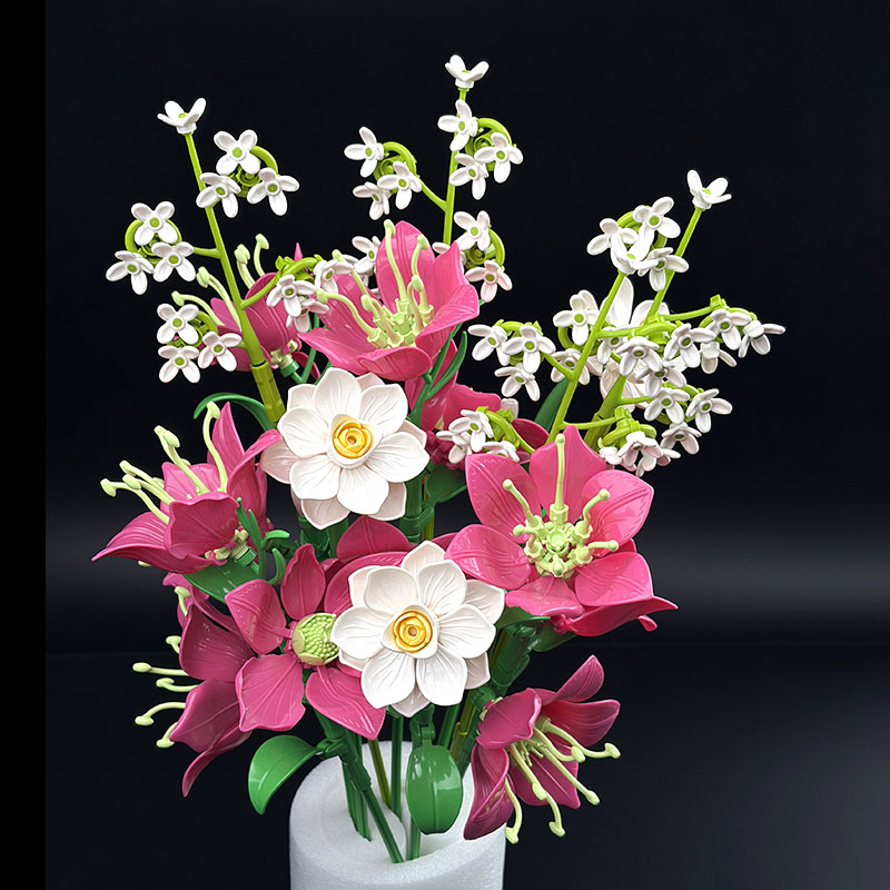 Home Office Building - Bouquet de fleurs artificielles violets en