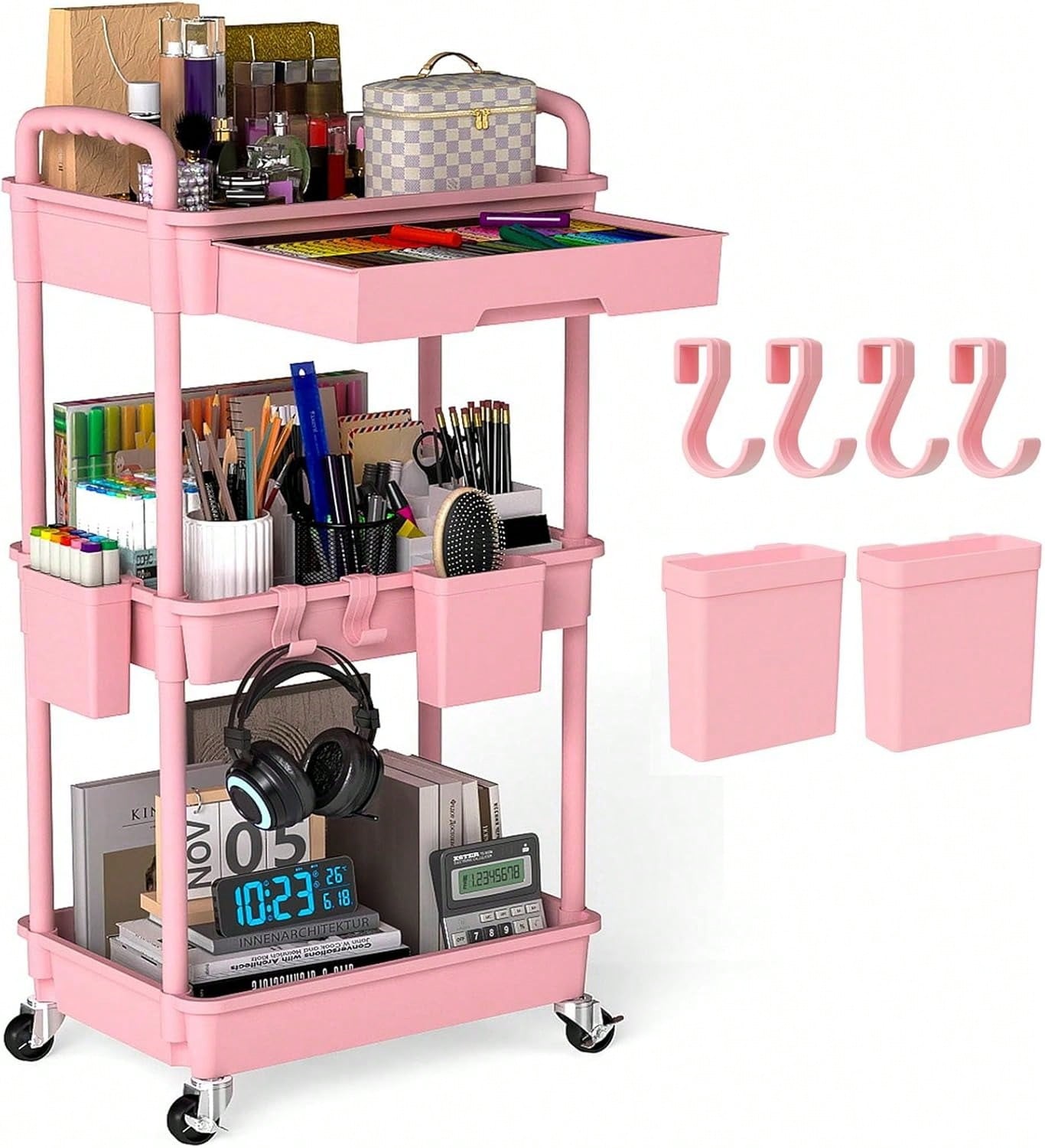 Office Drawer Organizer - Chariot utilitaire à 3 niveaux avec