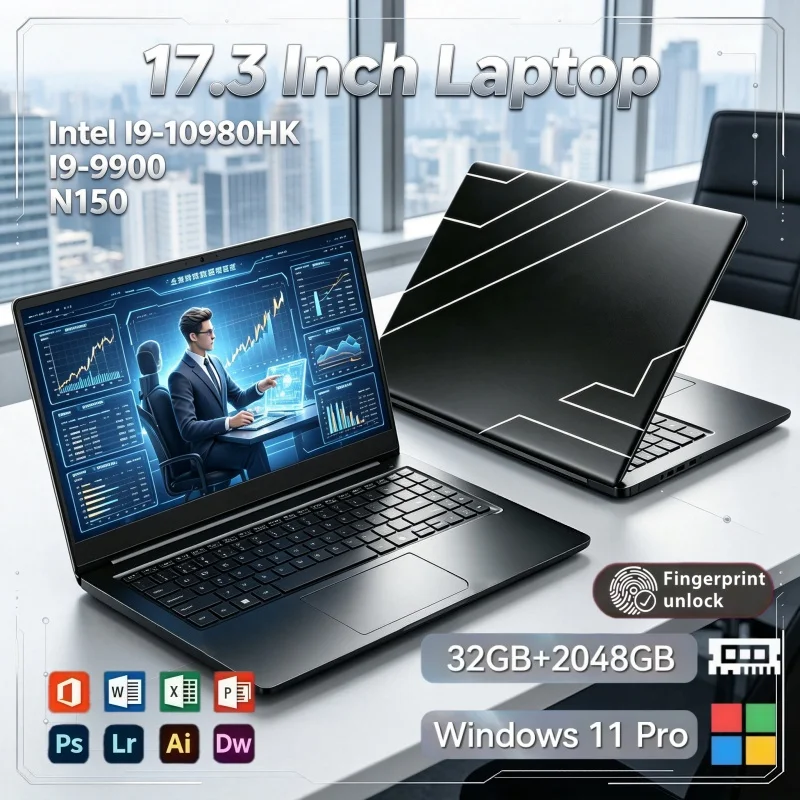 Home Office Windows 11 - Ordinateur portable ultra-fin à grand écran