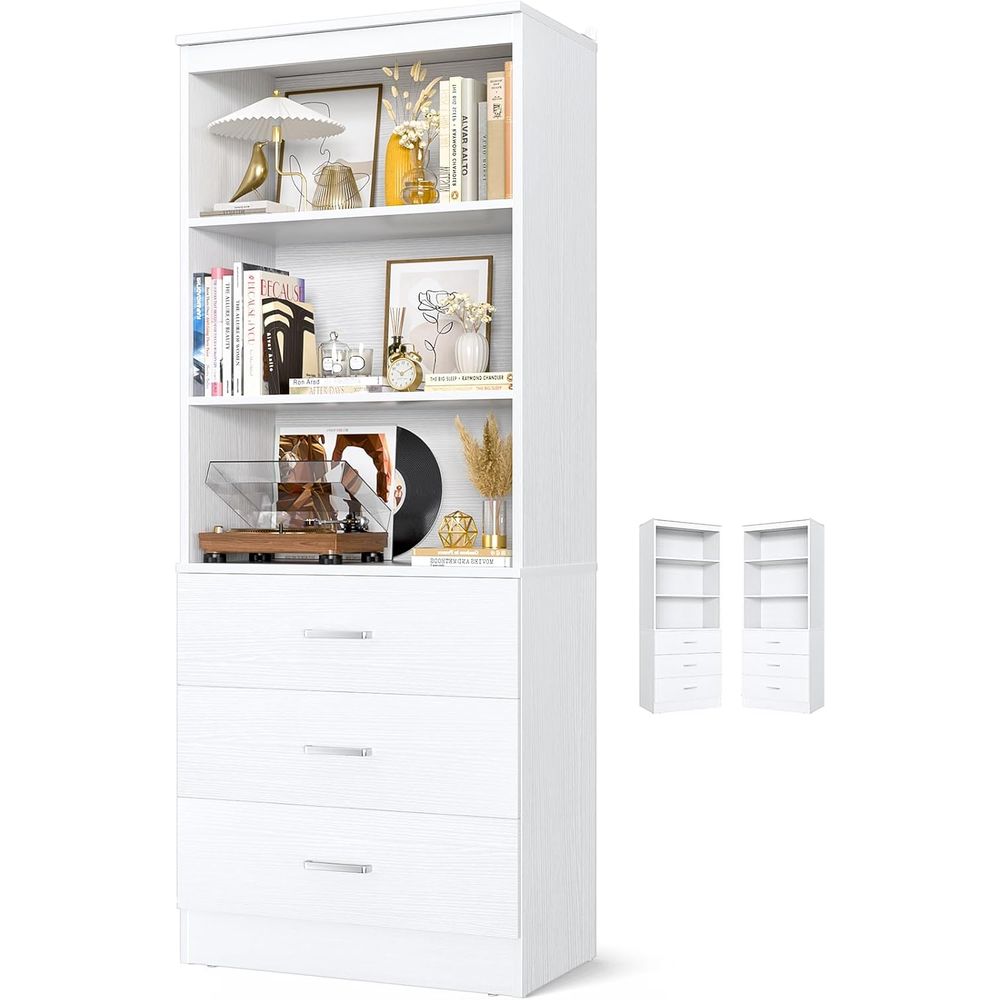 Home Office Bookshelves - Étagère à livres en bois blanc