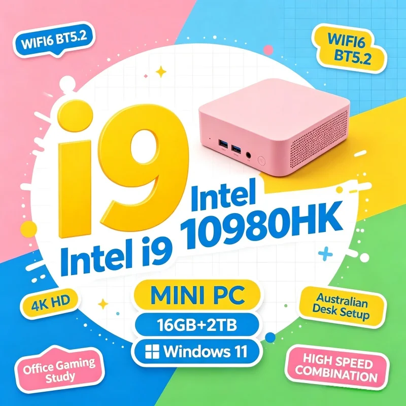 Home Office Windows 11 - Mini PC multicolore pour bureau à