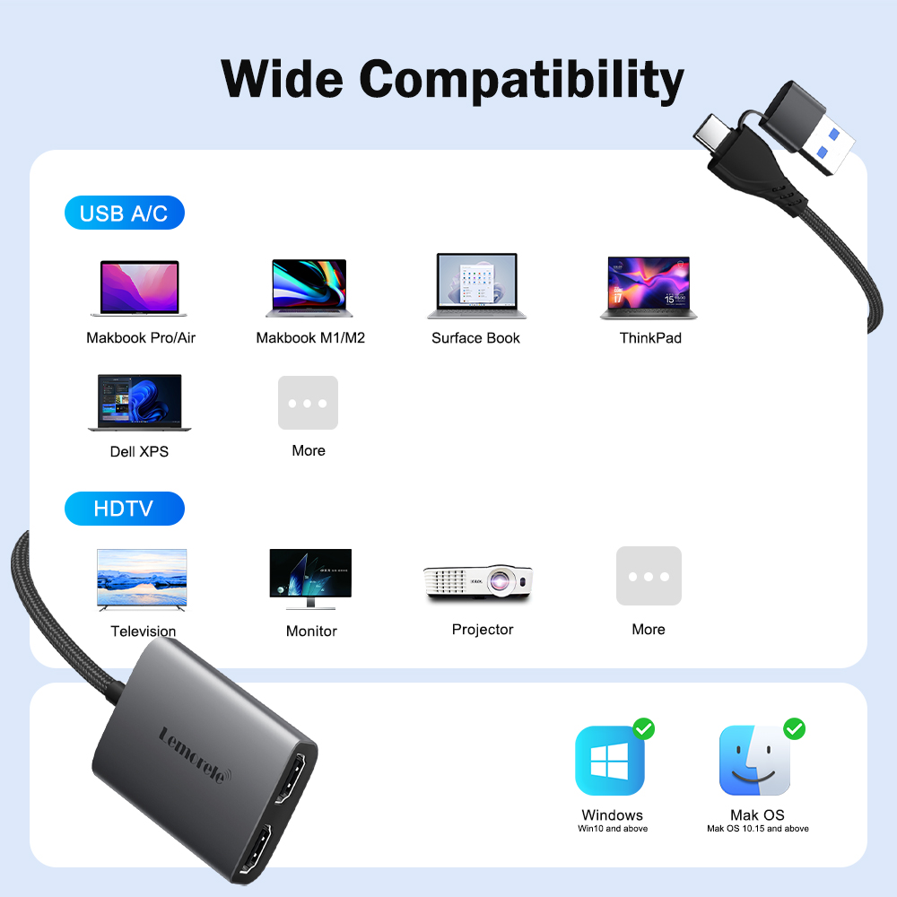 Lemorele – adaptateur double H - Home Office For Mac avis et prix
