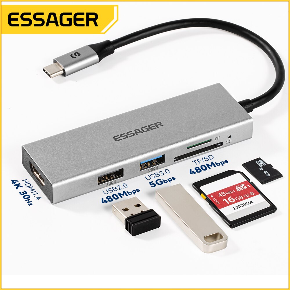 Essager 5 en 1 USB C HUB HDMI- - Home Office For Mac avis et prix