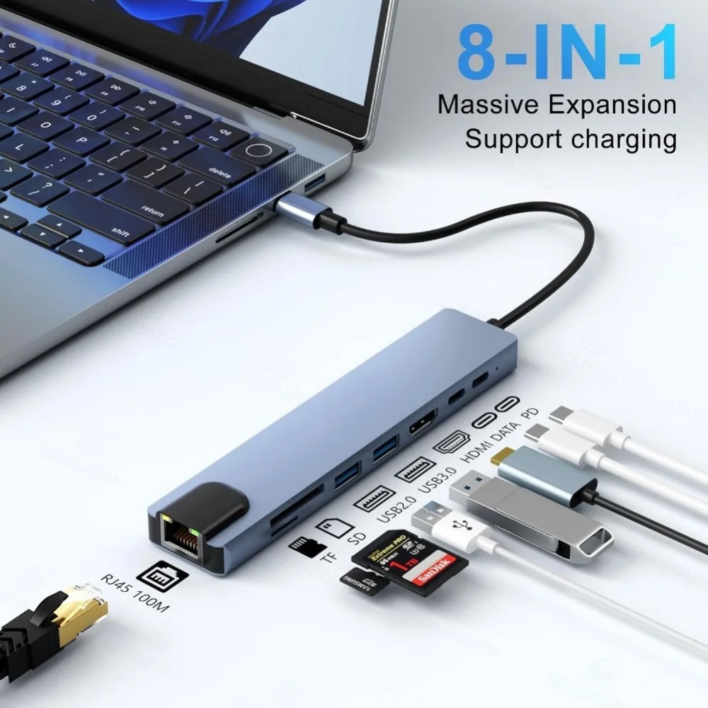 Hub USB C 8/7 en 1, adaptateur - Home Office For Mac avis et prix