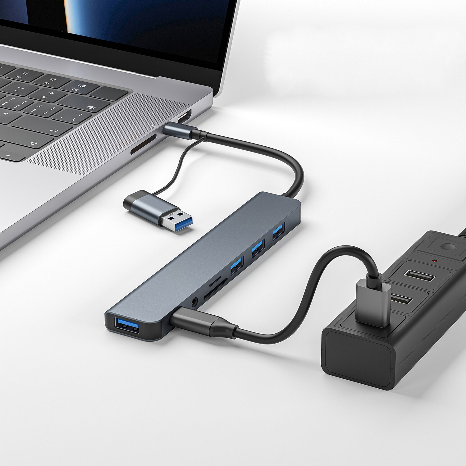 Hub USB C 8 en 1, 4 ports USB, - Home Office For Mac avis et prix