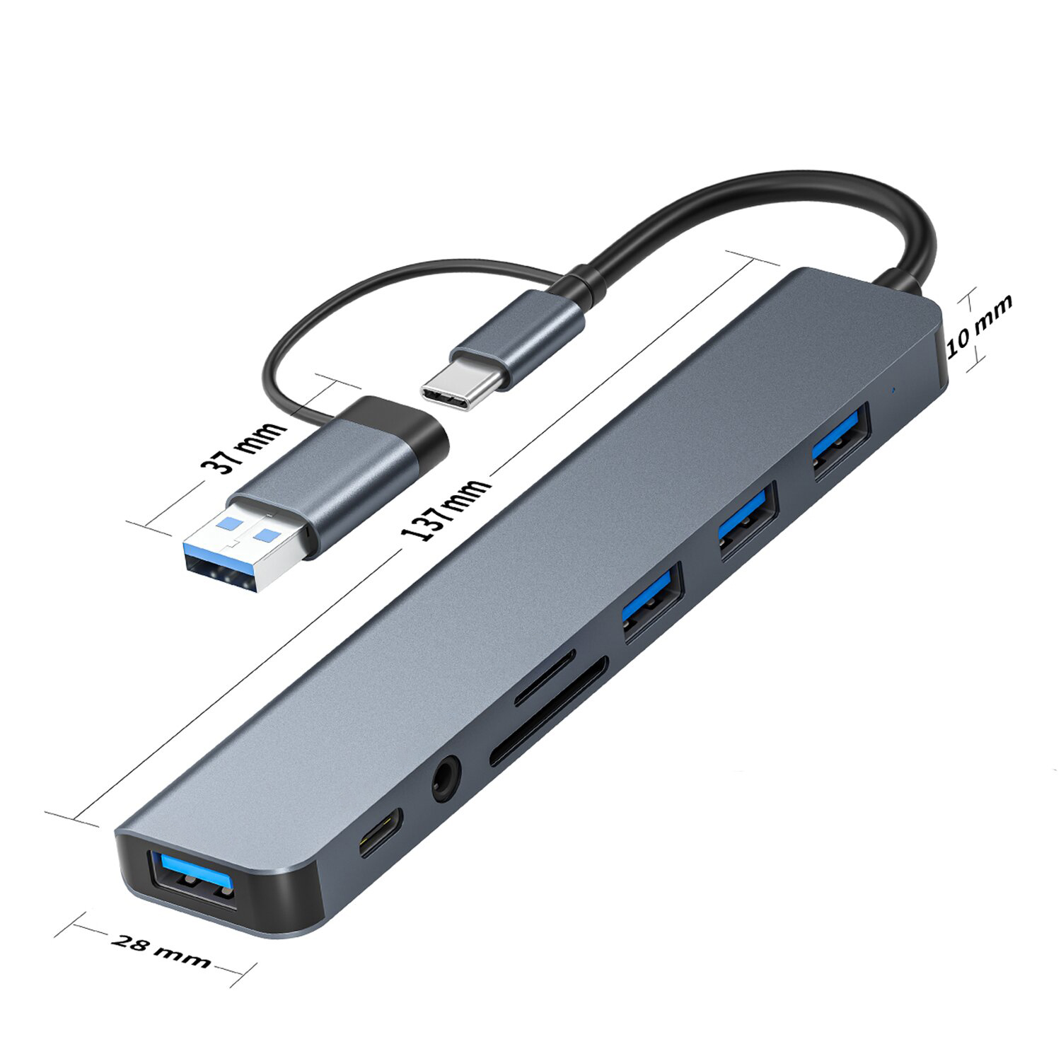 Hub USB C 8 en 1, 4 ports USB, - Home Office For Mac avis et prix