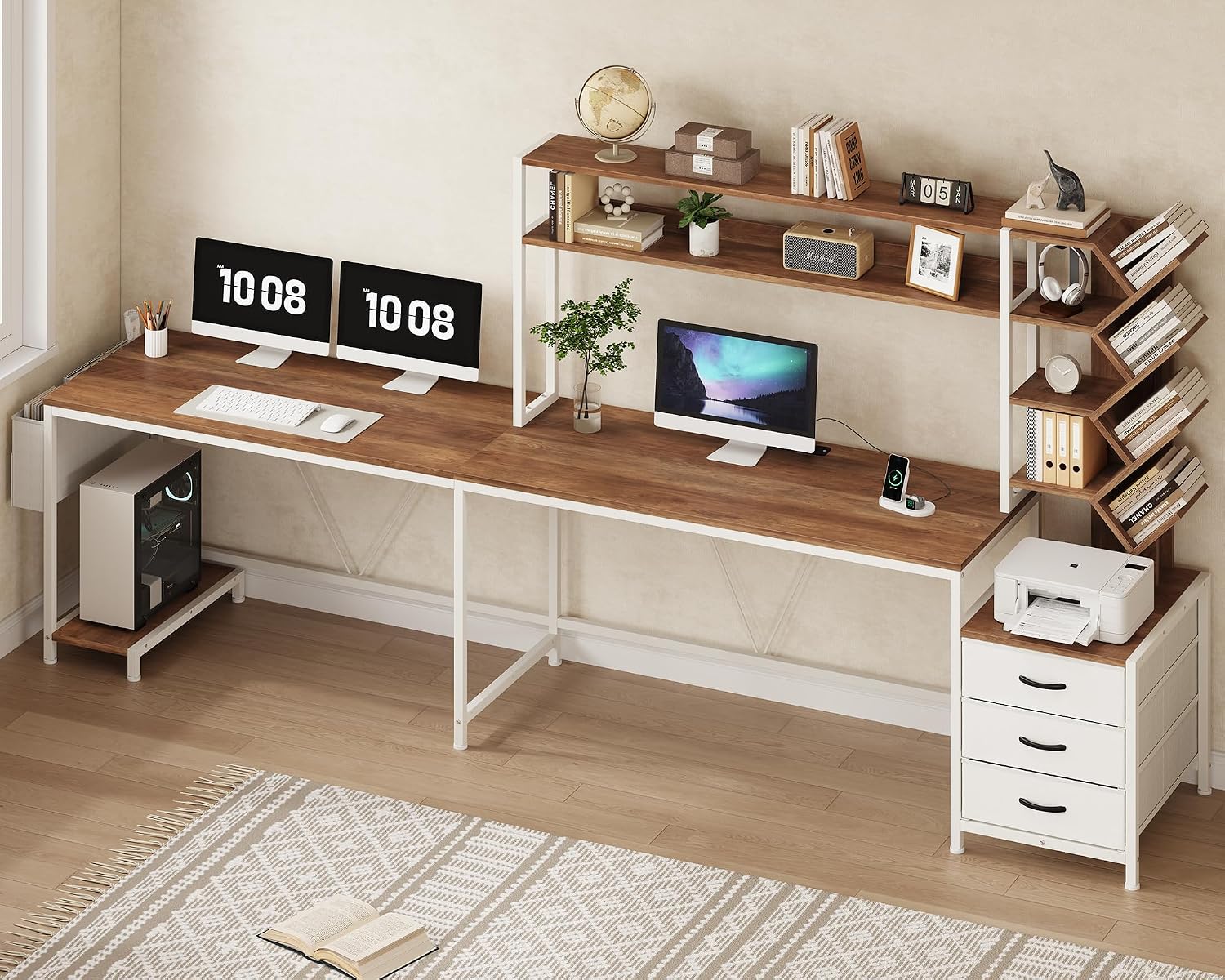 Bureau en L de 63 pouces avec  - Home Office Bookshelves avis et prix